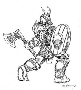 tatuaje dibujo vikingo caricatura